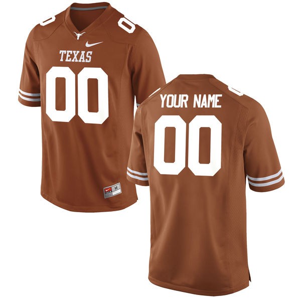 Men's University of Texas #00 Custom Tex Authentic Football Jersey Orange